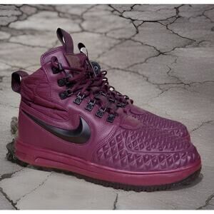 NIKE LF1 LUNAR AIR FORCE 1 Duckboot Shoes Rare Bordeaux Mens 10.5 Fast Shipping